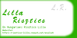 lilla risztics business card